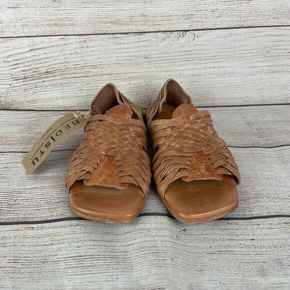 Bed Stu Lauren 2 Womens Sz 7 Huarache Sandals Tan DD Leather - Picture 3 of 11